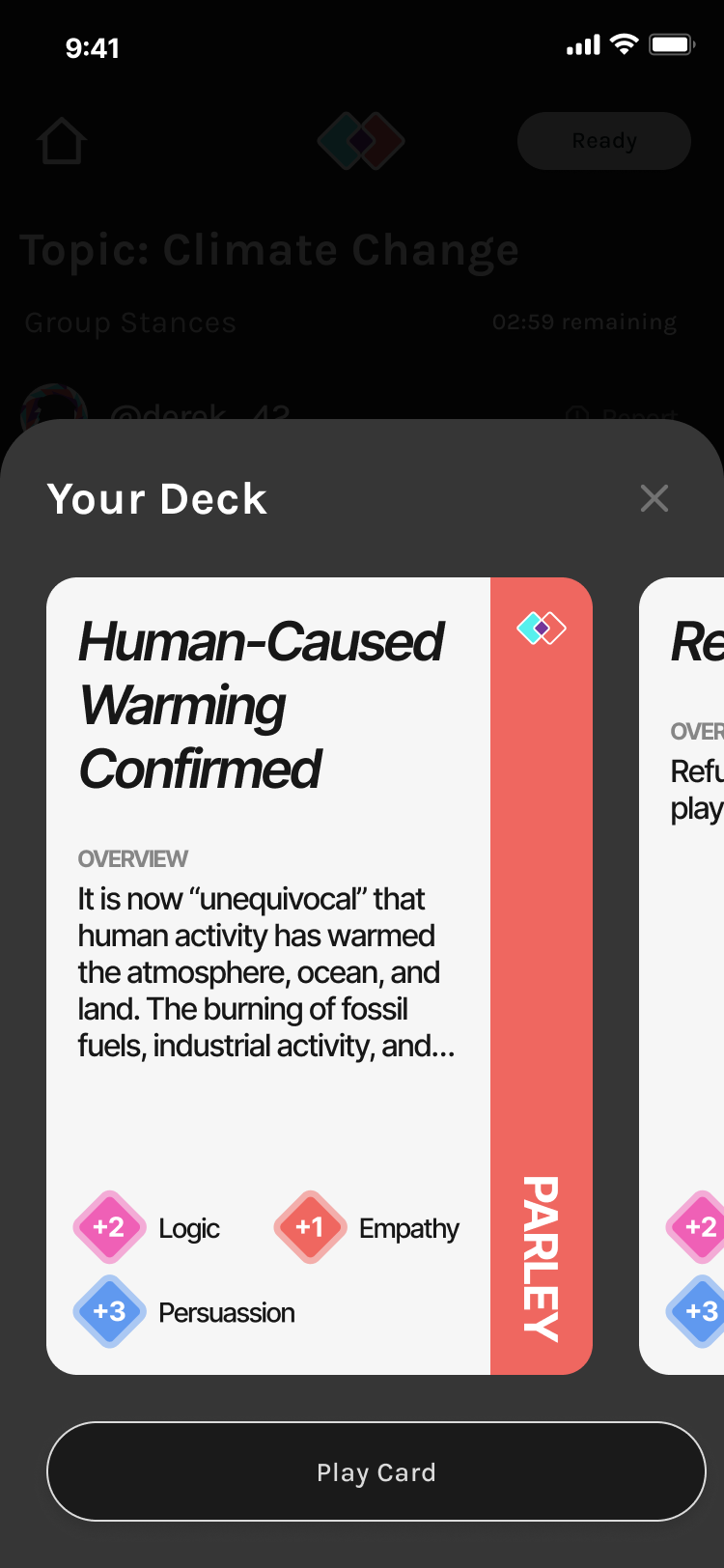 Your Deck modal