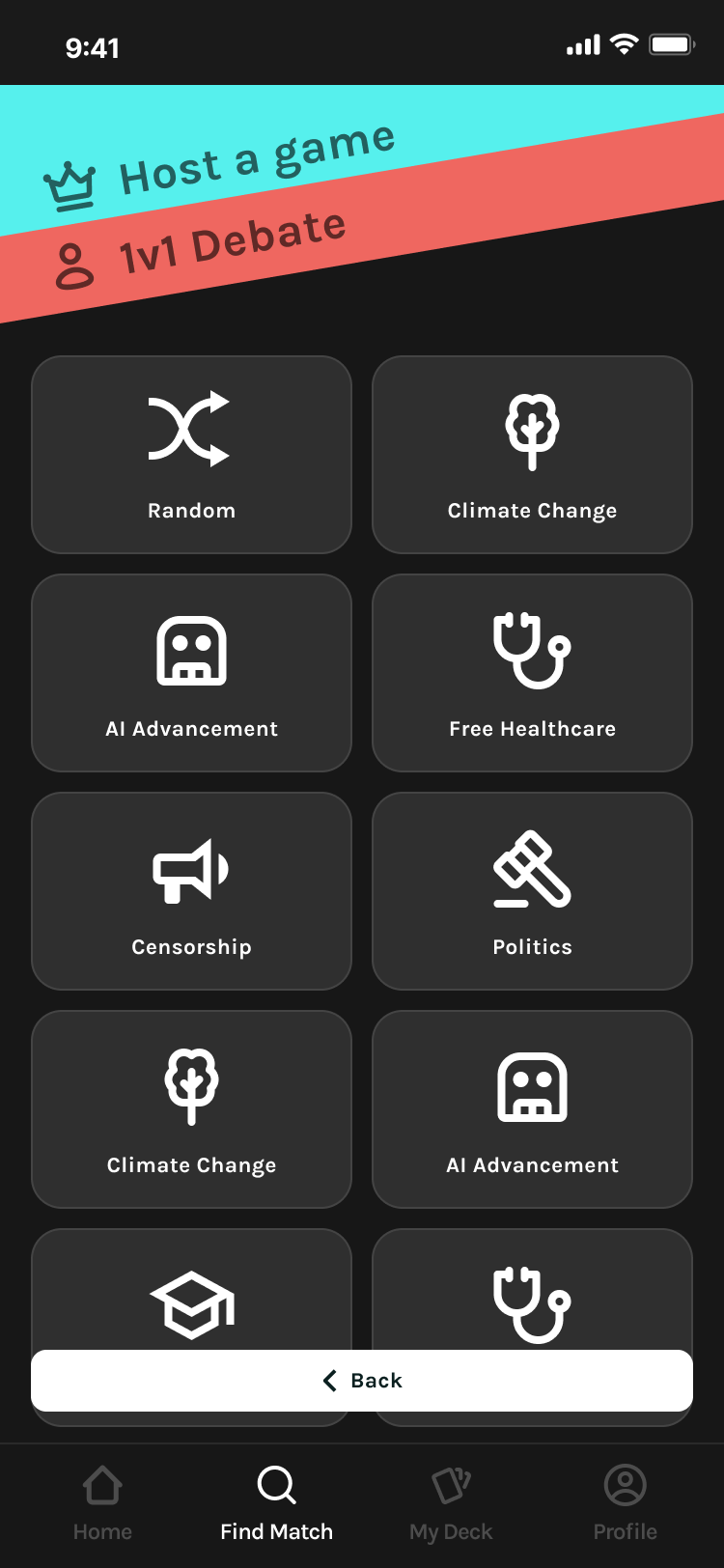 Topic selector