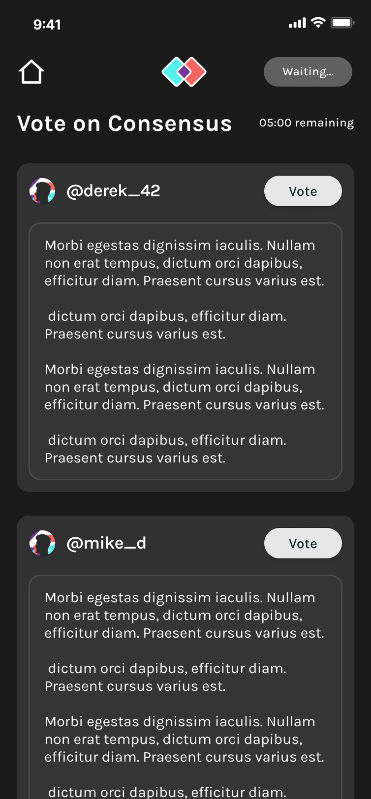Vote on Consensus participants list