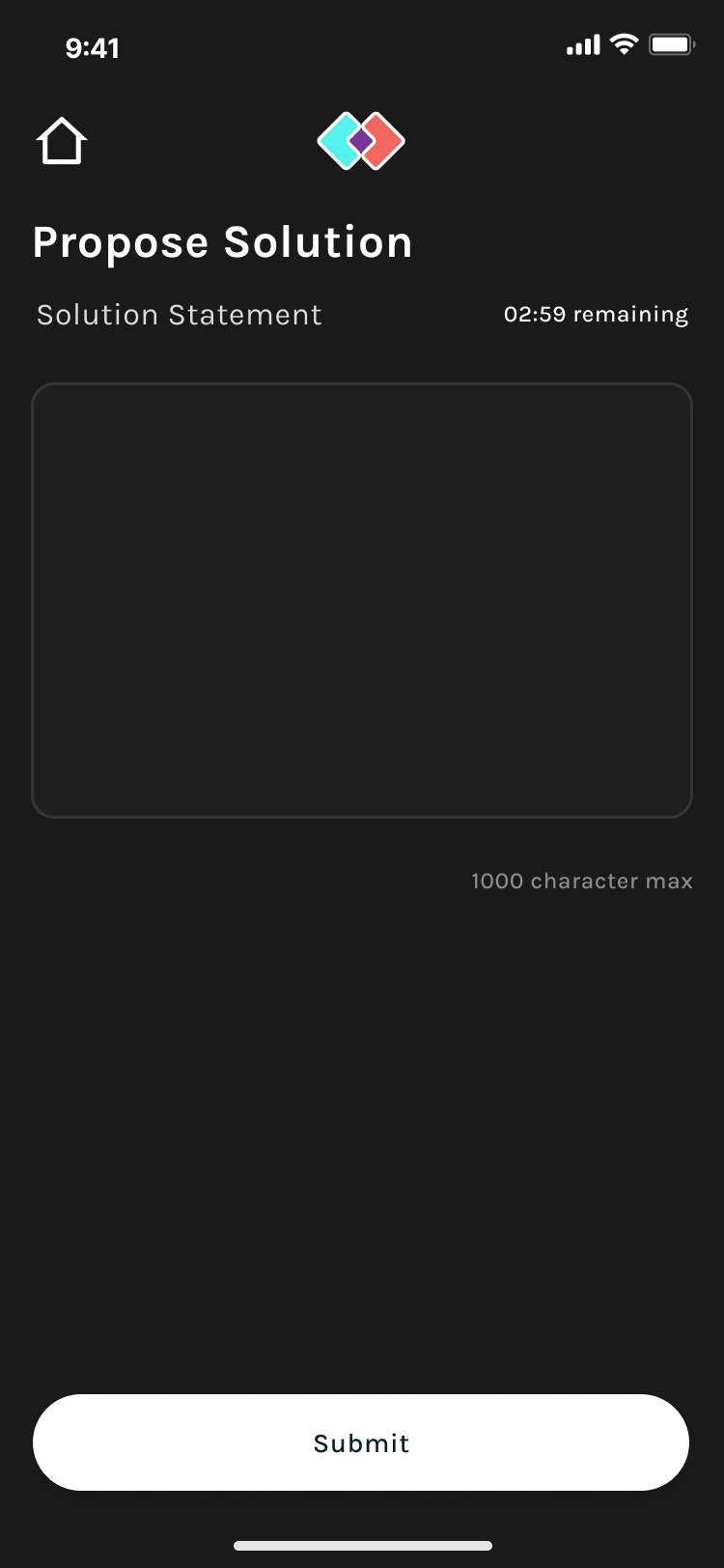 Propose Solution statement screen